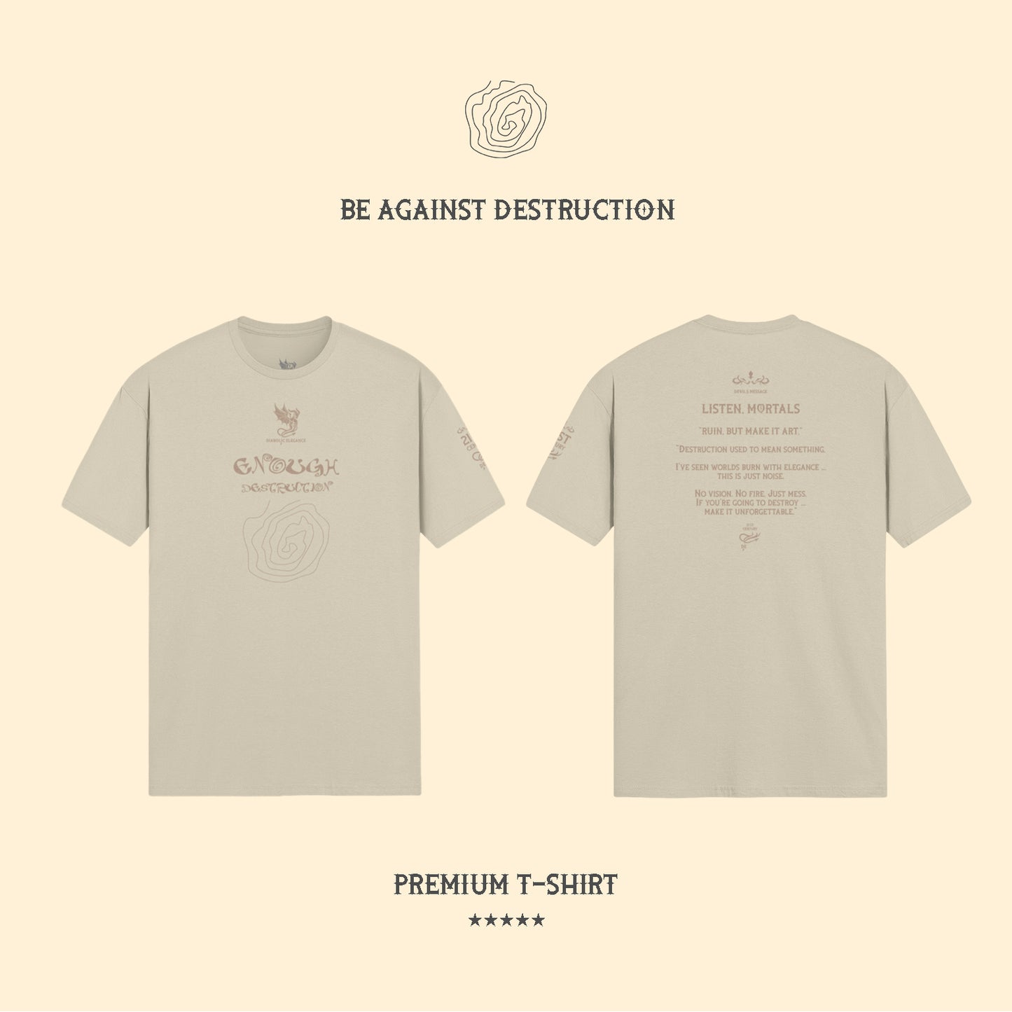 Enough Destruction Diabolic Elegance – Dark Aesthetic Streetwear Graphic Tee | Gothic Luxury - DIABOLIC ELEGANCE