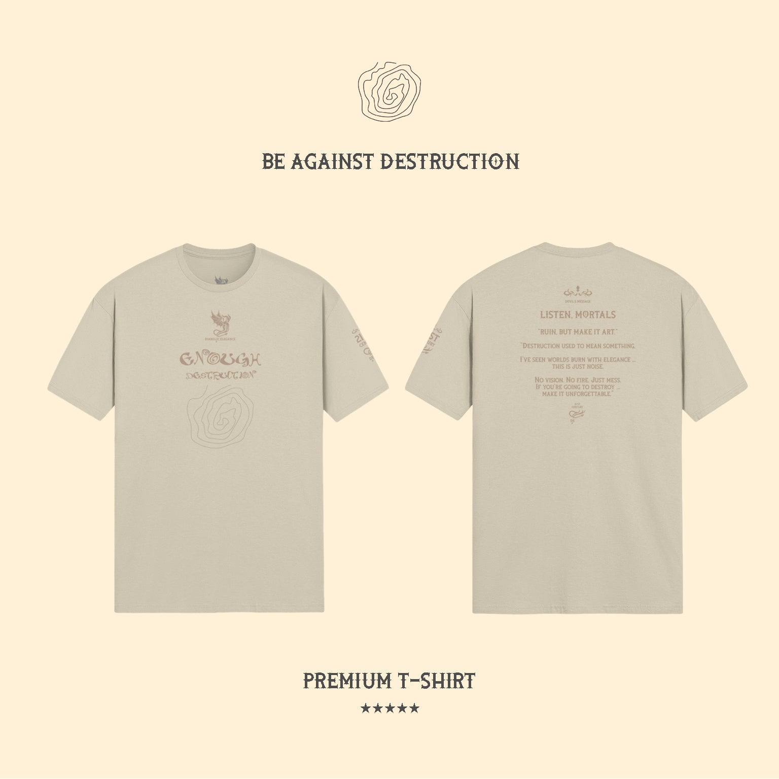 Enough Destruction Diabolic Elegance – Dark Aesthetic Streetwear Graphic Tee | Gothic Luxury - DIABOLIC ELEGANCE
