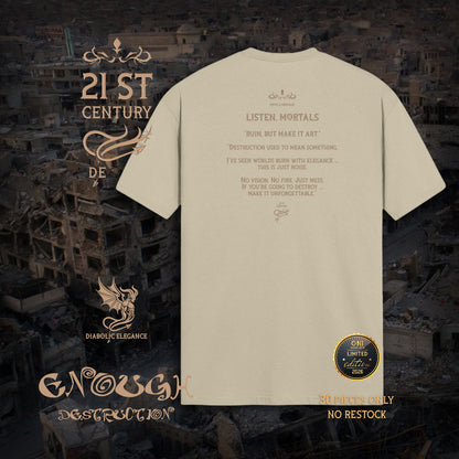 Enough Destruction Diabolic Elegance – Dark Aesthetic Streetwear Graphic Tee | Gothic Luxury - DIABOLIC ELEGANCE