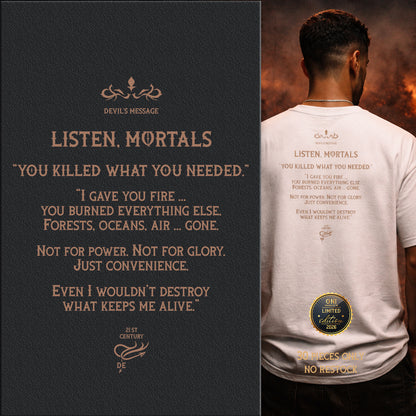 Enough Ecocide Diabolic Elegance T-Shirt – Dark Aesthetic Streetwear Graphic Tee | Gothic Minimal Luxury Shirt - DIABOLIC ELEGANCE