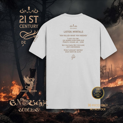 Enough Ecocide Diabolic Elegance T-Shirt – Dark Aesthetic Streetwear Graphic Tee | Gothic Minimal Luxury Shirt - DIABOLIC ELEGANCE