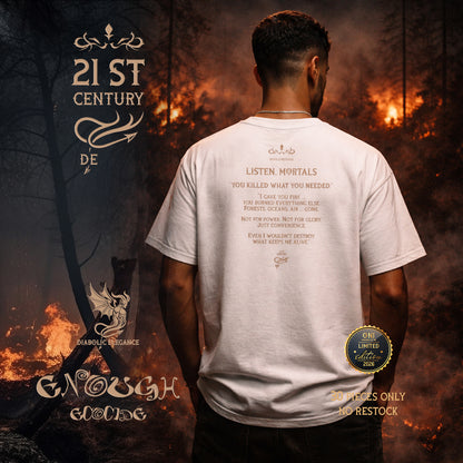 Enough Ecocide Diabolic Elegance T-Shirt – Dark Aesthetic Streetwear Graphic Tee | Gothic Minimal Luxury Shirt - DIABOLIC ELEGANCE