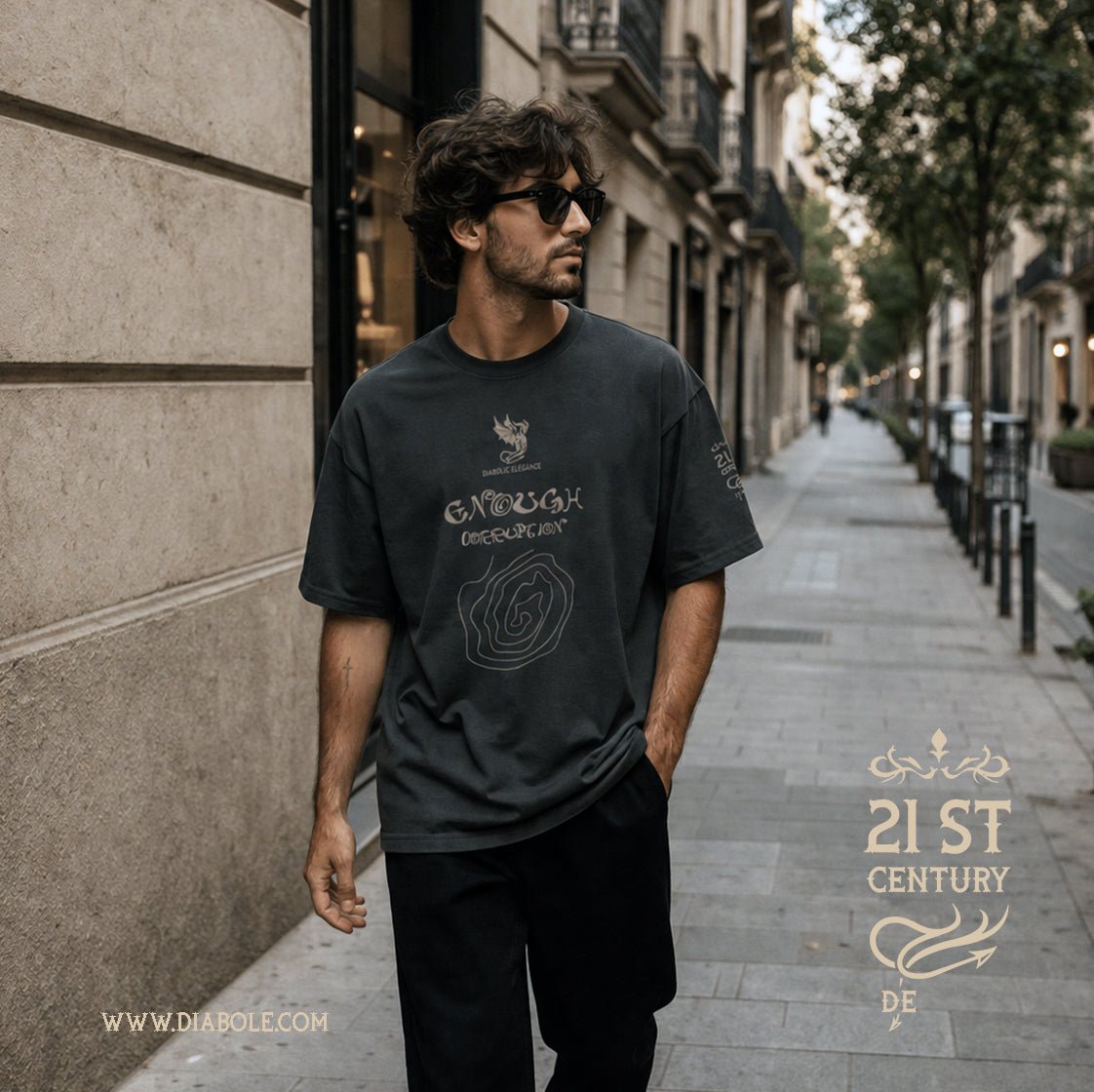 Enough Corruption Diabolic Elegance – Dark Aesthetic Streetwear Graphic Tee | Gothic Luxury - DIABOLIC ELEGANCE