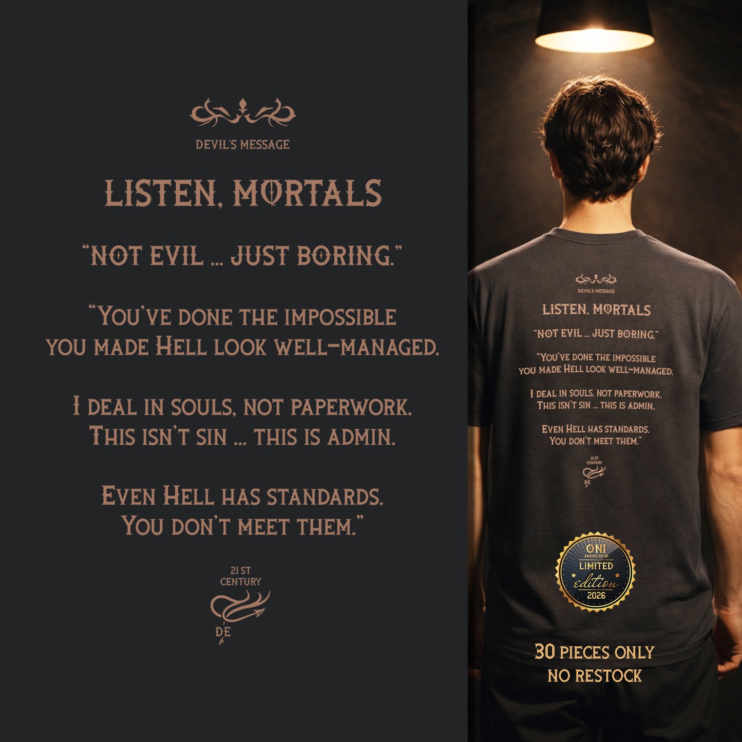 Enough Corruption Diabolic Elegance – Dark Aesthetic Streetwear Graphic Tee | Gothic Luxury - DIABOLIC ELEGANCE