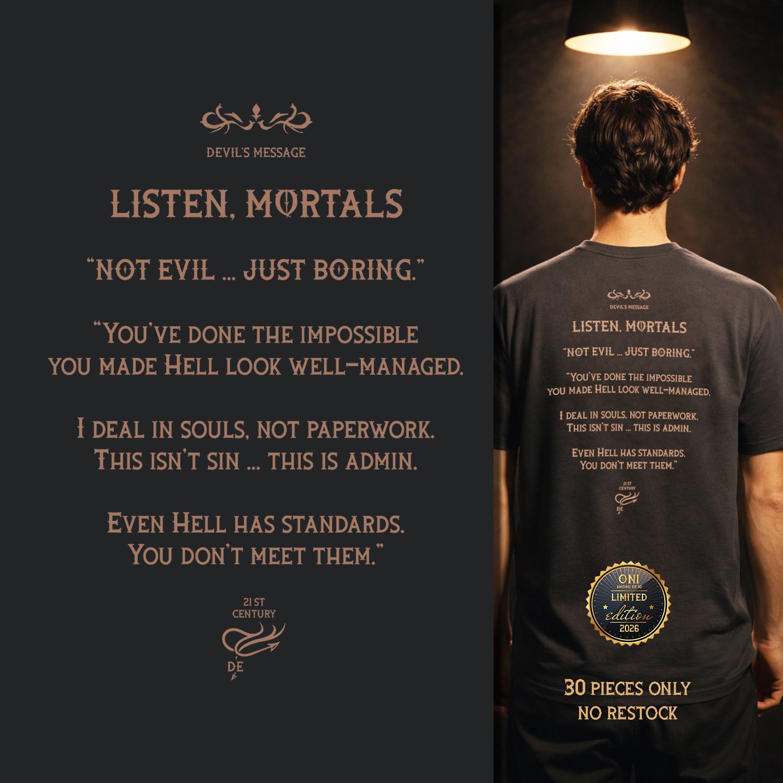 Enough Corruption Diabolic Elegance – Dark Aesthetic Streetwear Graphic Tee | Gothic Luxury - DIABOLIC ELEGANCE