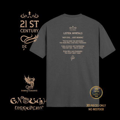 Enough Corruption Diabolic Elegance – Dark Aesthetic Streetwear Graphic Tee | Gothic Luxury - DIABOLIC ELEGANCE