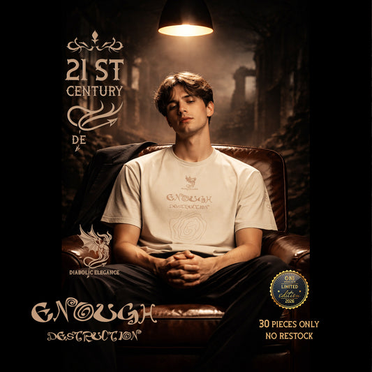 Enough Destruction Diabolic Elegance – Dark Aesthetic Streetwear Graphic Tee | Gothic Luxury - DIABOLIC ELEGANCE