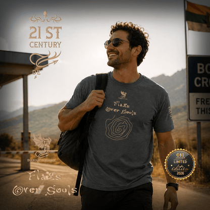 Flags Over Souls luxury streetwear t-shirt I Matt Gold Printed - DIABOLIC ELEGANCE