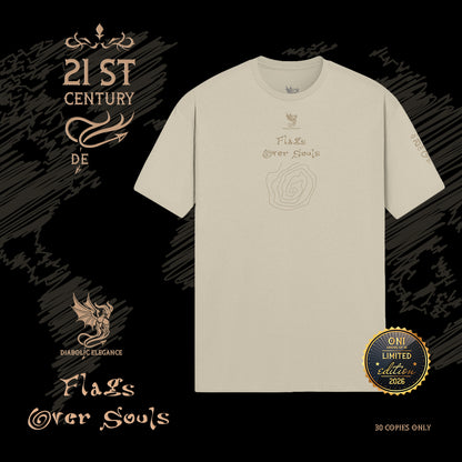 Flags Over Souls luxury streetwear t-shirt I Matt Gold Printed - DIABOLIC ELEGANCE