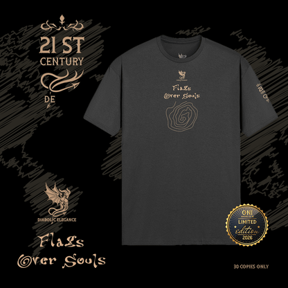 Flags Over Souls luxury streetwear t-shirt I Matt Gold Printed - DIABOLIC ELEGANCE